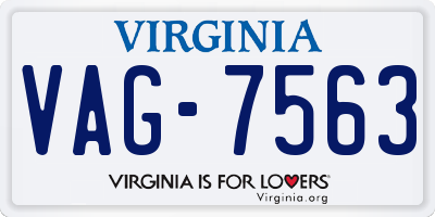 VA license plate VAG7563