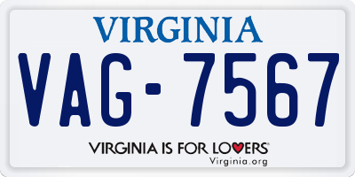 VA license plate VAG7567