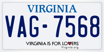 VA license plate VAG7568