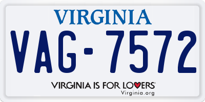 VA license plate VAG7572