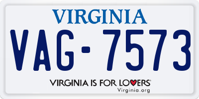 VA license plate VAG7573