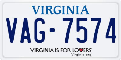 VA license plate VAG7574
