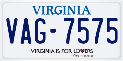 VA license plate VAG7575