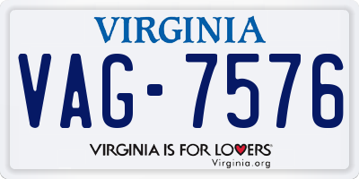 VA license plate VAG7576