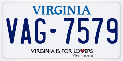 VA license plate VAG7579