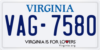 VA license plate VAG7580