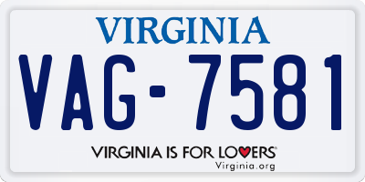 VA license plate VAG7581