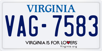 VA license plate VAG7583