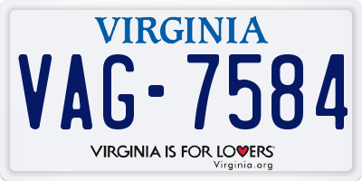 VA license plate VAG7584