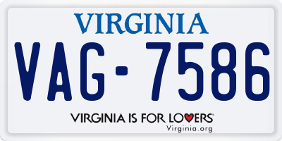 VA license plate VAG7586