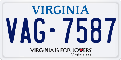 VA license plate VAG7587