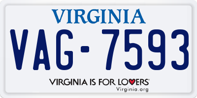 VA license plate VAG7593