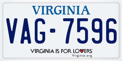 VA license plate VAG7596