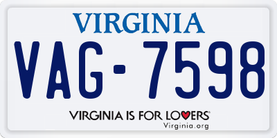VA license plate VAG7598