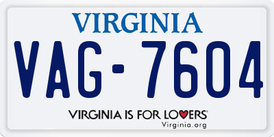 VA license plate VAG7604