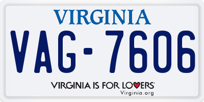 VA license plate VAG7606