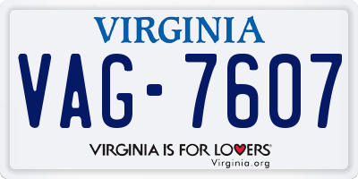VA license plate VAG7607