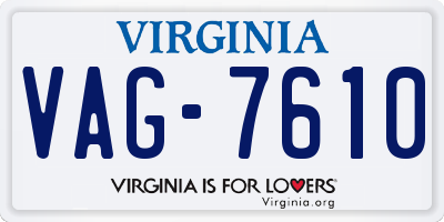 VA license plate VAG7610