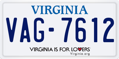 VA license plate VAG7612