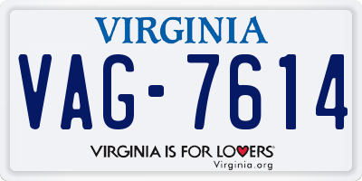 VA license plate VAG7614