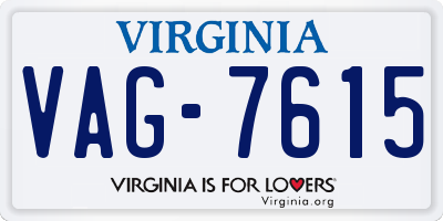 VA license plate VAG7615