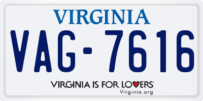 VA license plate VAG7616