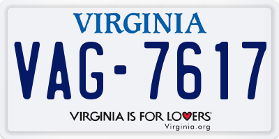 VA license plate VAG7617