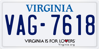 VA license plate VAG7618