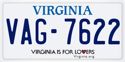 VA license plate VAG7622