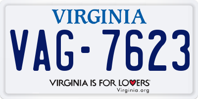 VA license plate VAG7623