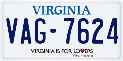 VA license plate VAG7624