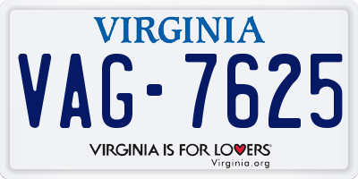 VA license plate VAG7625