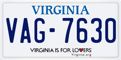 VA license plate VAG7630