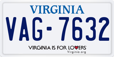 VA license plate VAG7632