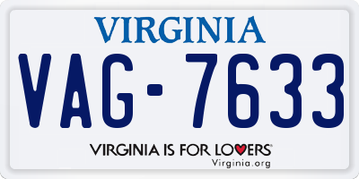 VA license plate VAG7633