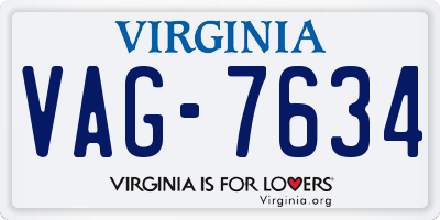 VA license plate VAG7634