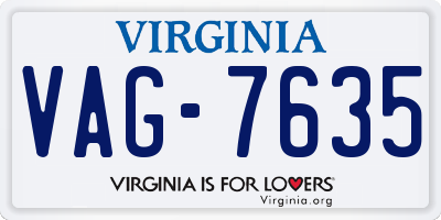 VA license plate VAG7635