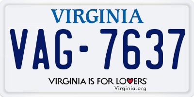 VA license plate VAG7637