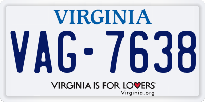 VA license plate VAG7638
