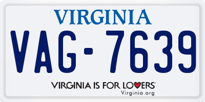 VA license plate VAG7639