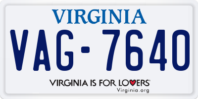 VA license plate VAG7640