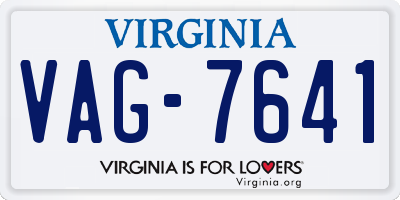 VA license plate VAG7641