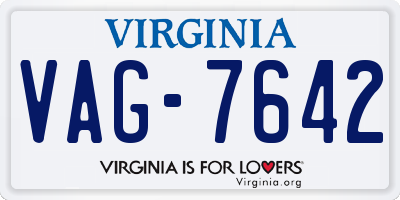 VA license plate VAG7642