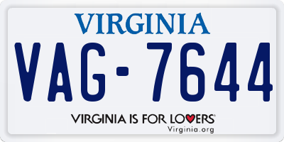 VA license plate VAG7644