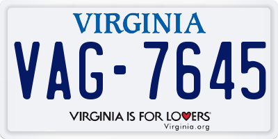 VA license plate VAG7645