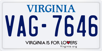 VA license plate VAG7646