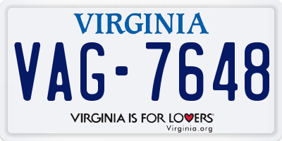 VA license plate VAG7648