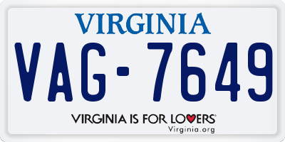 VA license plate VAG7649