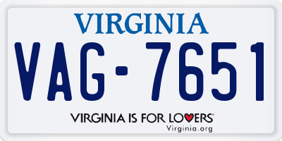 VA license plate VAG7651