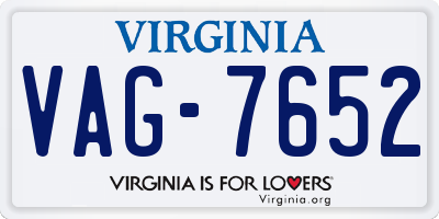 VA license plate VAG7652